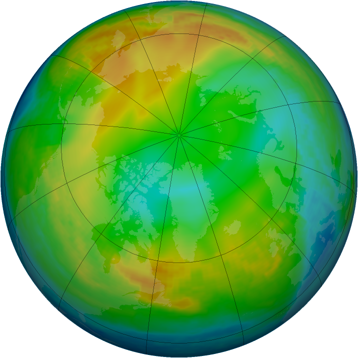 Arctic ozone map for 08 December 2000